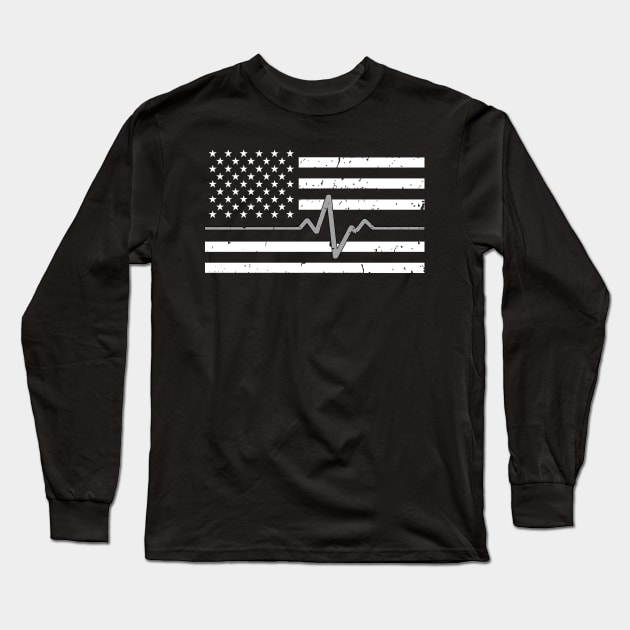 Thin Silver Line Flag - Corrections Officer Gift Long Sleeve T-Shirt by bluelinemotivation